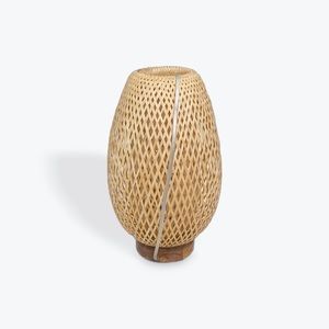 Luxury Decor Tall Bamboo slat Table Lamp Hand Made Electric Plug In